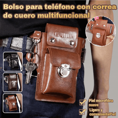 🔥【50% de descuento por tiempo limitado】Riñonera de cuero multifuncional para hombre
