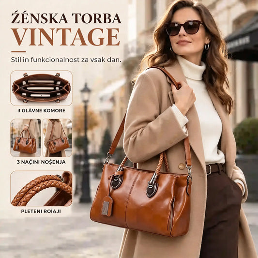 [Zadnji dan – 50 % popust] Ženska torbica iz pravega usnja – mehka in elegantna; lahko jo nosite v roki ali čez ramo.