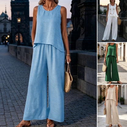 ✨ ¡Último día: 50 % de descuento! ✨【S-2XL】Conjunto casual de verano para mujer, cómodo y transpirable. Corte holgado y elegante.