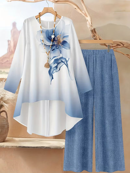 ⏳Oferta por tiempo limitado⏰【50-120 kg】👚Traje casual holgado de mujer con estampado de lunares