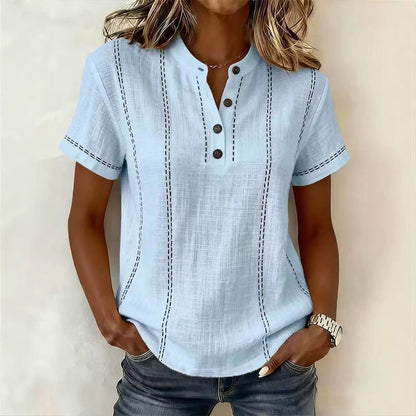 ⏳ ¡Oferta por tiempo limitado! ⏰【S-3XL】Nueva camisa casual de manga corta para mujer, de algodón y lino