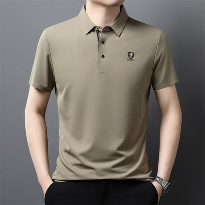 【50% de descuento】【M-4XL】Verano 2026 Nuevo polo casual con solapa de media manga de seda helada