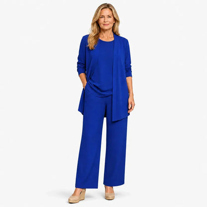 [80% de descuento] Conjunto de verano premium de 3 piezas: cárdigan fluido, top holgado y conjunto deportivo resistente a las arrugas; tallas S-5XL.