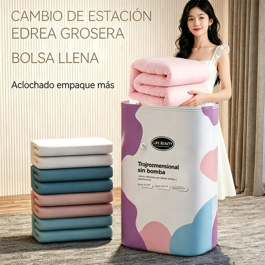 🧳 5 unidades por solo 29 € 💨 Bolsas de almacenamiento al vacío grandes y flexibles: No requieren bomba de aire, son a prueba de fugas e ideales para ahorrar espacio en tu maleta y en casa ✈️