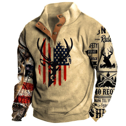 【50% de descuento】【S-3XL】Sudadera informal retro estampada para hombre, nueva colección otoño/invierno 2026