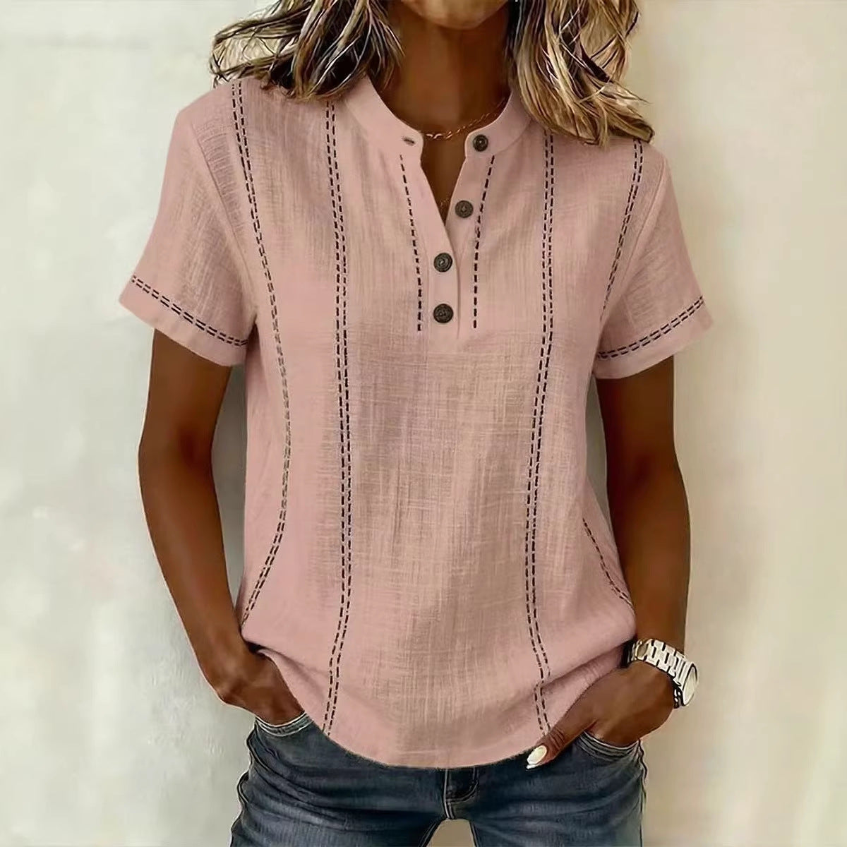 ⏳ ¡Oferta por tiempo limitado! ⏰【S-3XL】Nueva camisa casual de manga corta para mujer, de algodón y lino