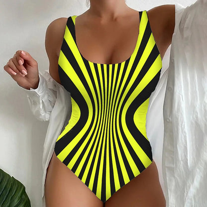 🥰【Τελευταία μέρα - 50% έκπτωση】🔥【S~6XL】Μοναδικό ριγέ ολόσωμο μαγιό