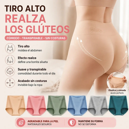 💖【🔥6 unidades por 29 EUR】Bragas de cintura alta con efecto realce de glúteos, confeccionadas en algodón de la más alta calidad ✨️ (45-105 kg)