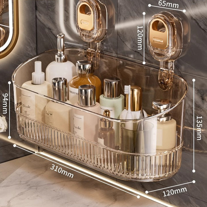 Estante de almacenamiento con ventosa sin perforaciones, escurridor de pared para cocina y baño