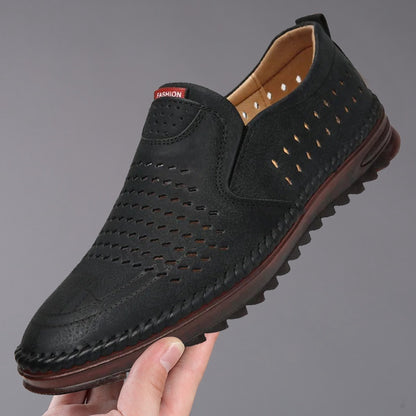 2026 Zapatos casuales de cuero genuino hechos a mano para exteriores para hombres