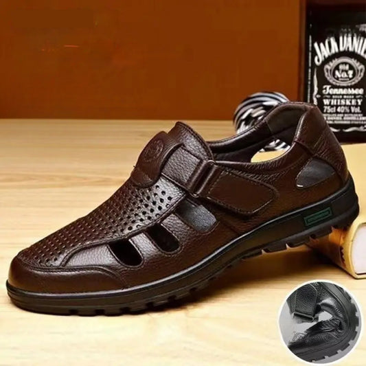 😎👞【39-44】🔥2026 Sandalias de cuero transpirables para hombre de verano