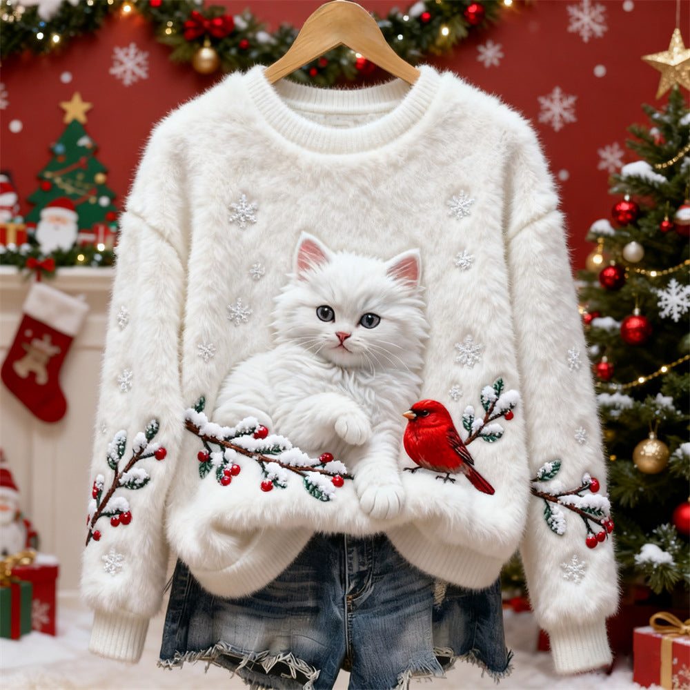 💥🍁【Promociones recientes y populares】🔥【S-5XL】Suéter navideño de franela para mujer decorado con varios patrones hermosos