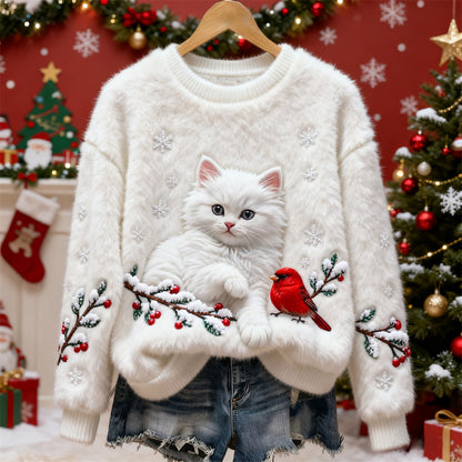 💥🍁【Promociones recientes y populares】🔥【S-5XL】Suéter navideño de franela para mujer decorado con varios patrones hermosos