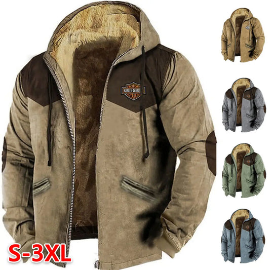 🔥💥【M-5XL】Chaqueta con capucha para hombre nueva 2026: gruesa y afelpada, resistente al frío y cálida