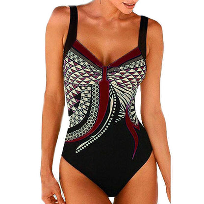 🏖️🌊 50% de descuento [Tallas S-3XL] Traje de baño de una pieza con estampado retro nuevo 2026