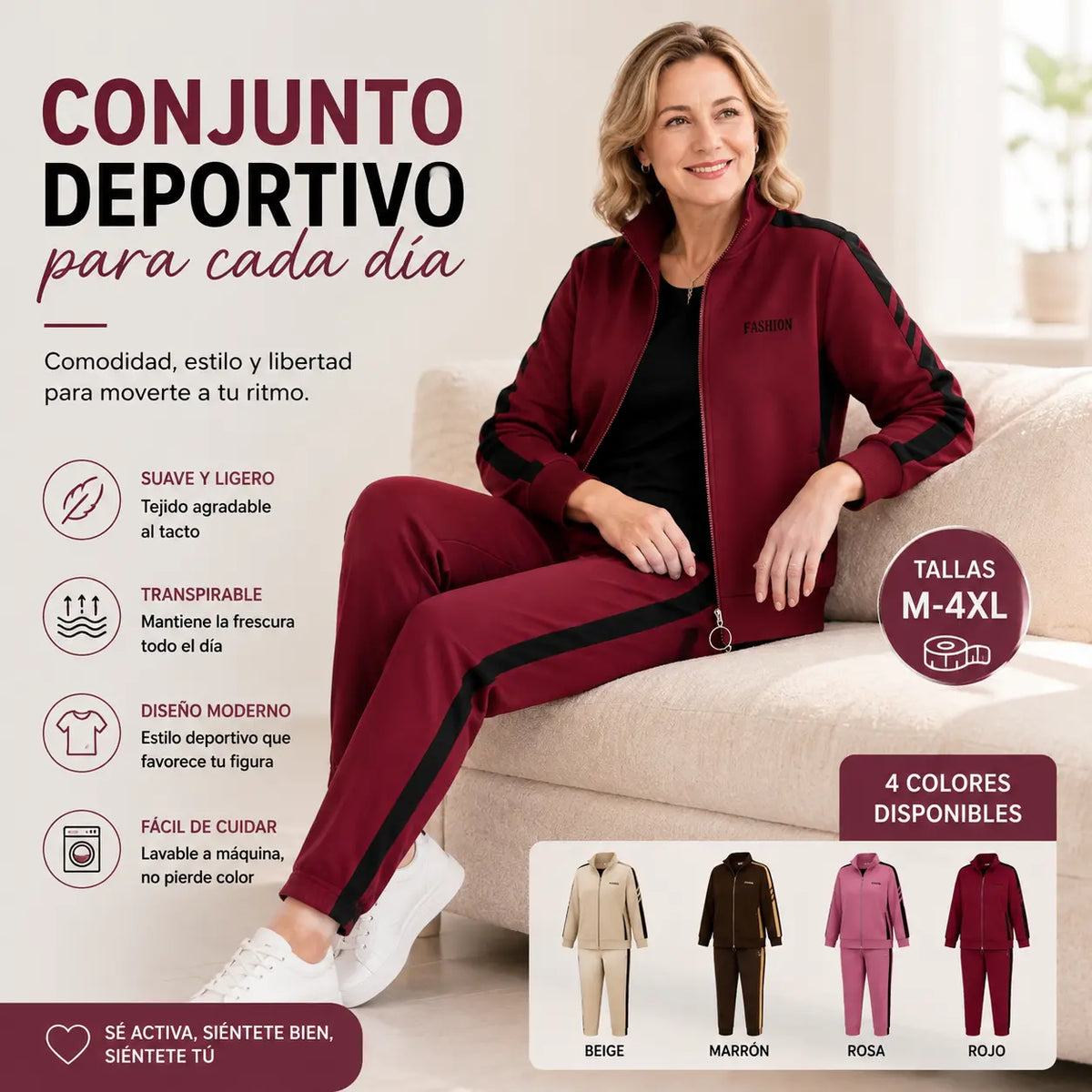🔥【50% de descuento】🔥【M-5XL】【Chaqueta + Pantalones】😍 Nuevo conjunto deportivo casual de otoño, tallas grandes
