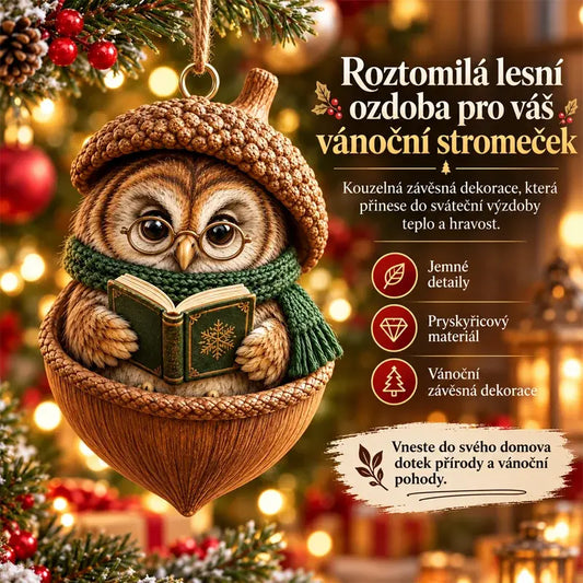 🎉【Kupte 6 kusů a získejte 6 kusů zdarma】12 kusů za 560 Kč🤩 🎁Nový 2D akrylový vánoční design se zvířaty ve tvaru šišky