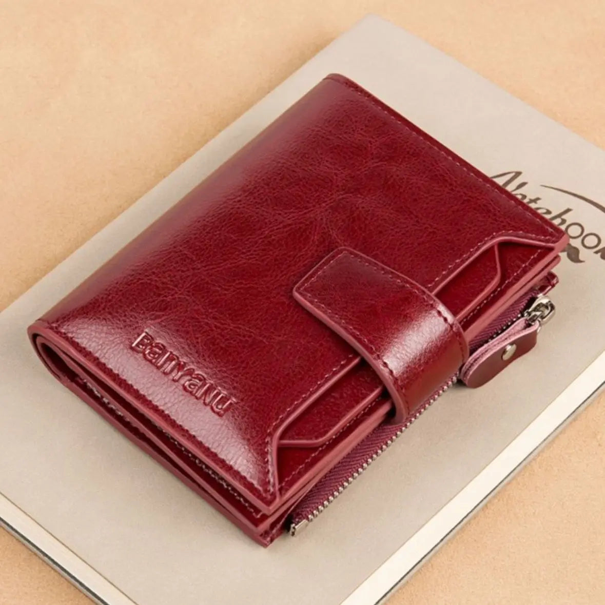 🔥【Oferta especial】 Nueva cartera de mujer de alta gama, cartera corta de piel, múltiples bolsillos
