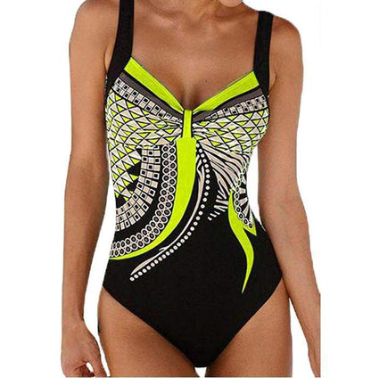 🏖️🌊 50% de descuento [Tallas S-3XL] Traje de baño de una pieza con estampado retro nuevo 2026