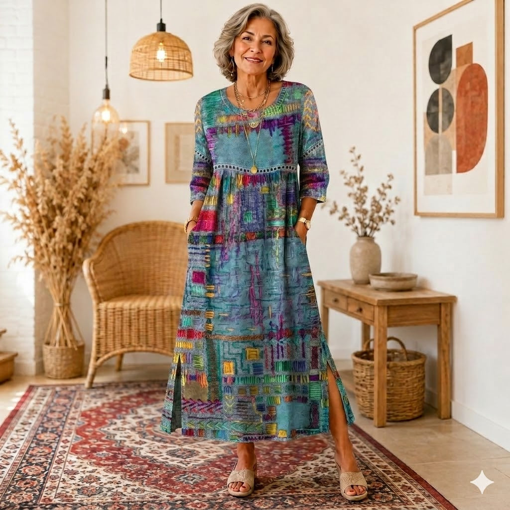 👗【Último día: 50% de descuento】Vestido estampado para mujer, ligero y transpirable.