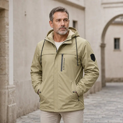 🧥🔥【XS-XL】Chaqueta con capucha de forro polar cálido para hombre Chaqueta de invierno al aire libre Chaqueta impermeable