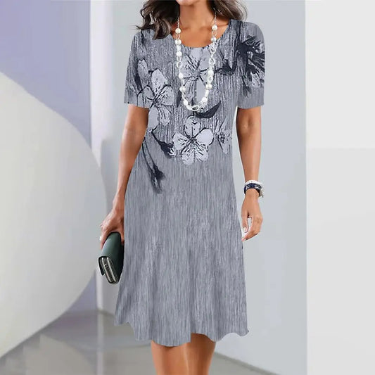 【S-5XL】Elegante vestido retro de cuello redondo