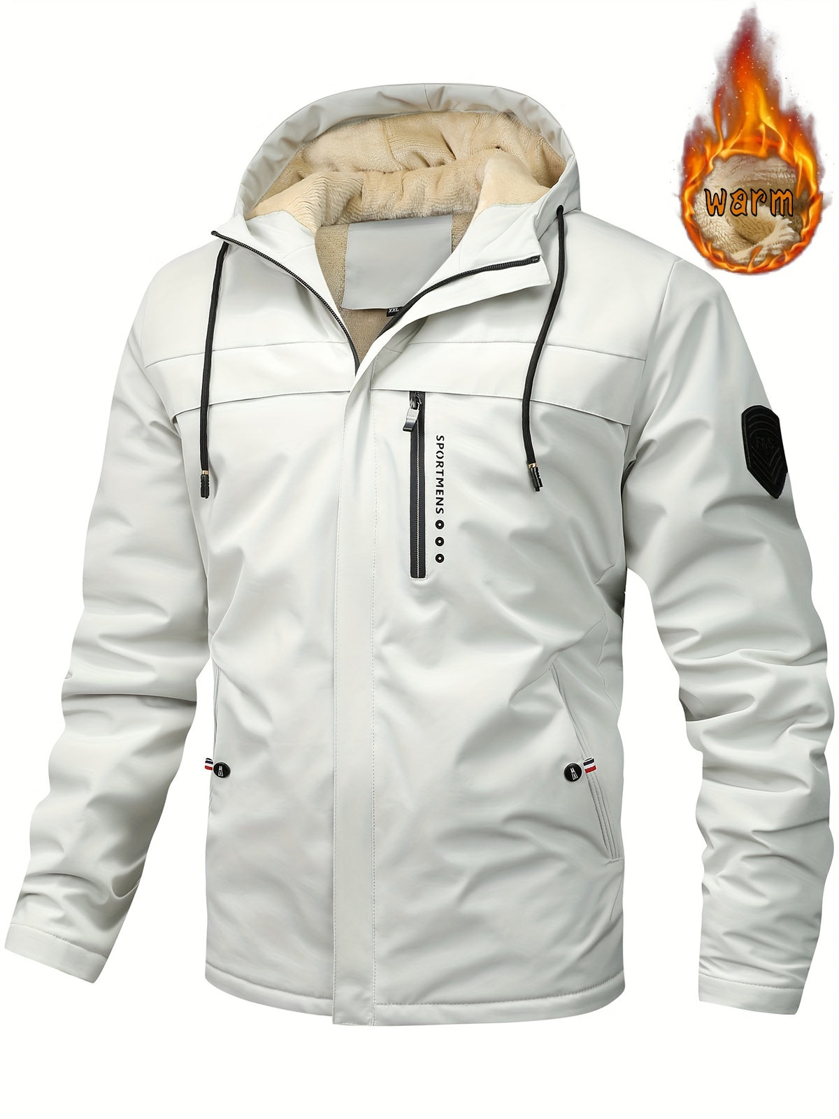 Chaqueta de lana para hombre con capucha – Chaqueta de invierno para actividades al aire libre – Chaqueta impermeable