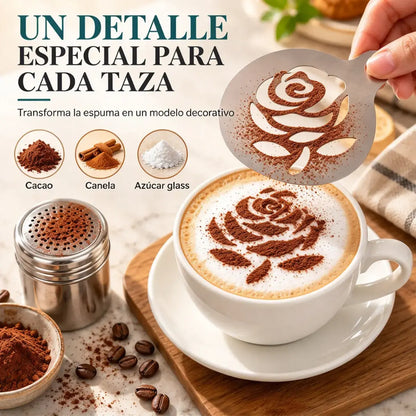 ☕ Molde de acero inoxidable para arte latte de café