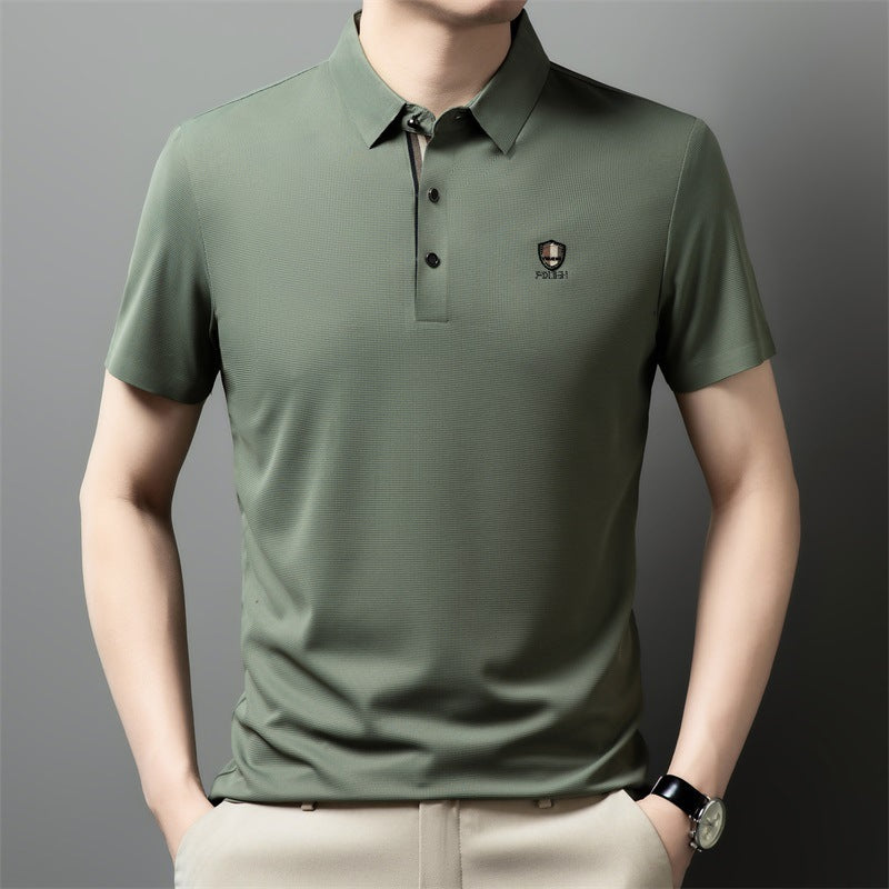 【50% de descuento】【M-4XL】Verano 2026 Nuevo polo casual con solapa de media manga de seda helada
