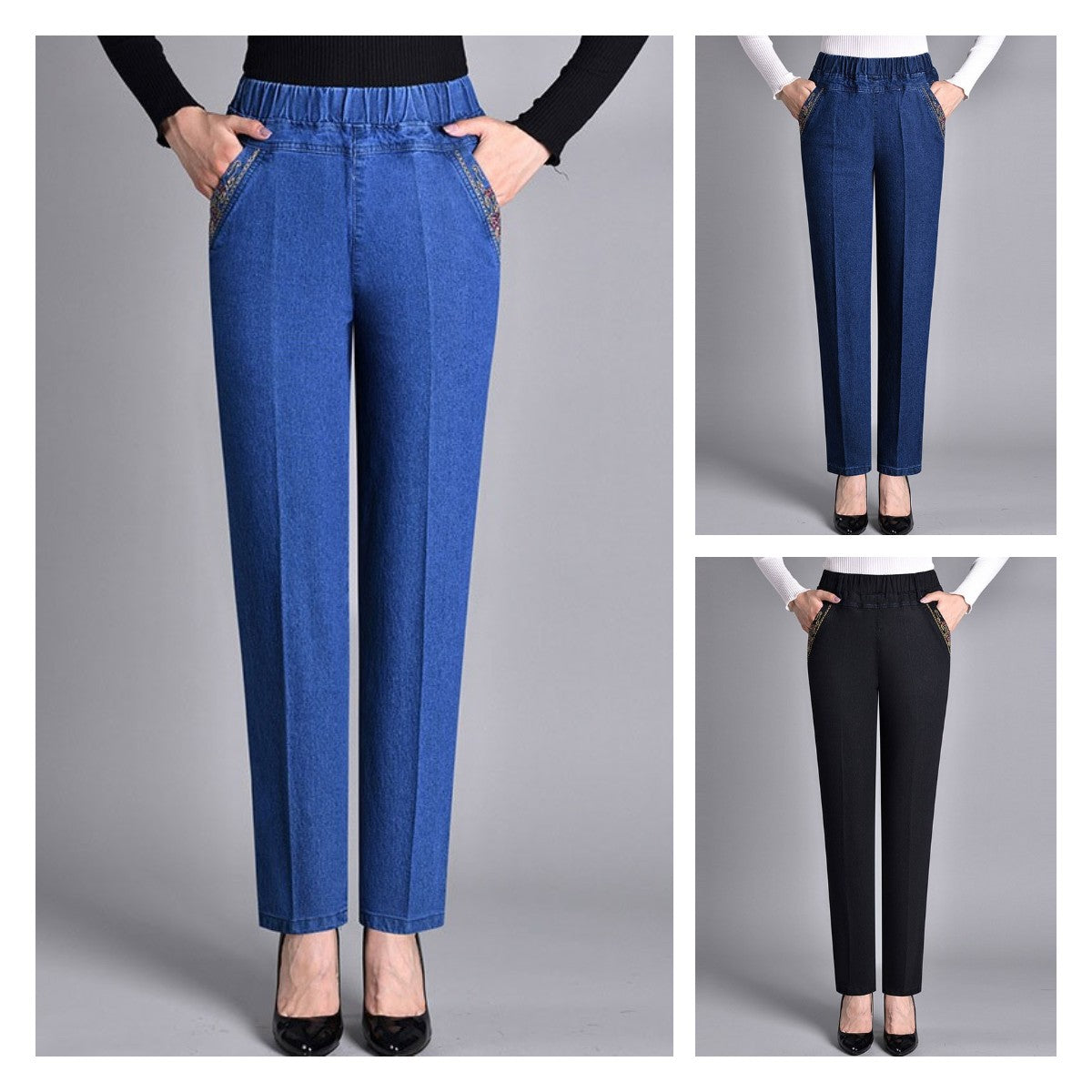 🔥【XL-5XL】 Stretch ίσιο τζιν για το φθινόπωρο και τον χειμώνα 2025