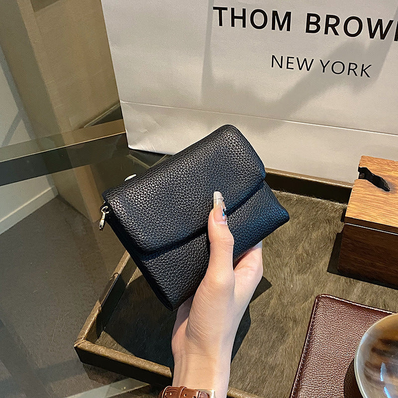 [Último día de promoción]Cartera unisex Pebble de piel auténtica con protección RFID