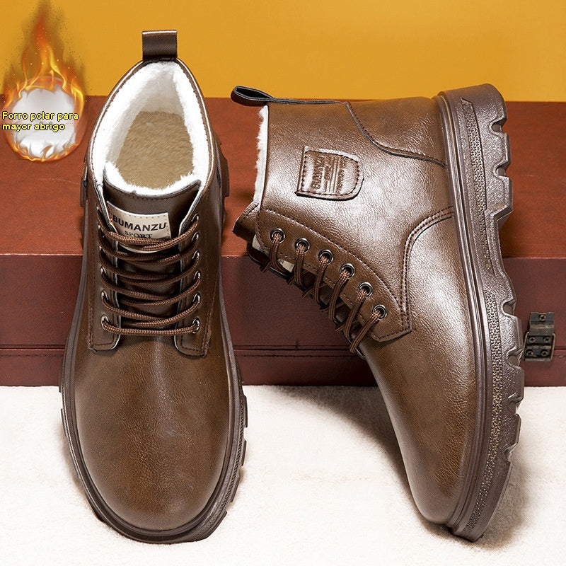 😎👍【39-44】Nuevas botas Martin altas de invierno para hombre con forro polar, antideslizantes