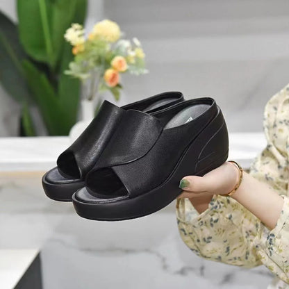 🔥【Tacón de 5,5 cm】Sandalias de cuña con suela blanda