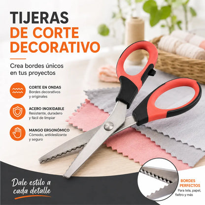 ✂️ Tijeras Dentadas Multiusos de Corte en Zigzag – Para Tela, Papel y Manualidades 🧵