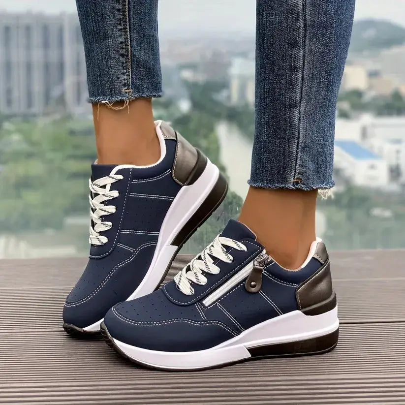 🔥Hit Sprzedaży 【Rabat 50%】Nowoczesne, wygodne damskie buty ortopedyczne z bocznym zamkiem i grubą podeszwą