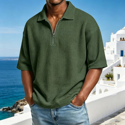 【S-4XL】Nueva colección de verano 2026: Polo de manga corta para hombre de color liso - Pago contra entrega