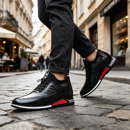 【39-44】Nuevos zapatos deportivos casuales de cuero genuino impermeables para hombre
