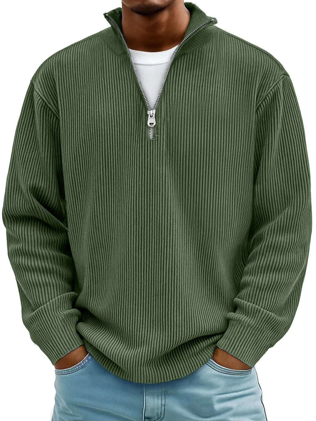 🔥【S-5XL】Nuevo polo de cuello alto sencillo de color liso para hombre, colección 2026