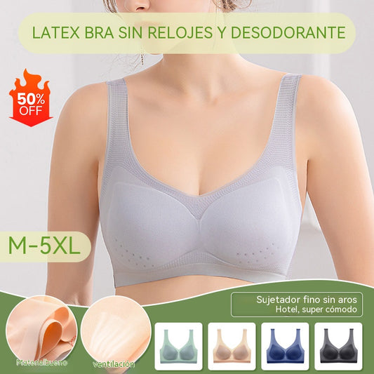 😍【4 piezas】Sujetador de mujer cómodo, transpirable y sin aros ❤️【40-120 kg】