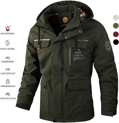 🔥【M-6XL】Nová pánská teplá, větruodolná a nepromokavá bunda
