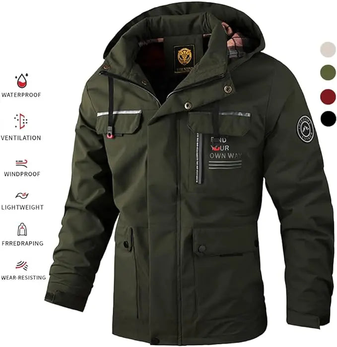 🔥【M-6XL】Nová pánská teplá, větruodolná a nepromokavá bunda