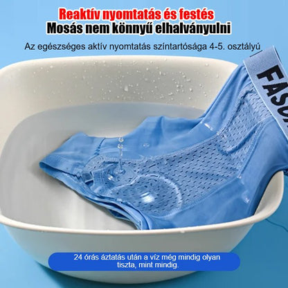 🔵【6 kusů】Nový styl, pohodlné a prodyšné, síťované, ledové hedvábné boxerky velké velikosti