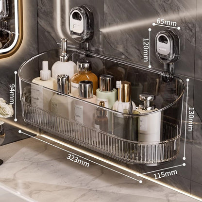 Estante de almacenamiento con ventosa sin perforaciones, escurridor de pared para cocina y baño