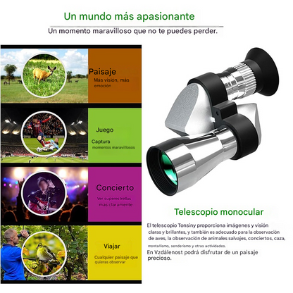 【🔭】Mini telescopio monocular para teléfono – Telescopio monocular portátil para viajes y observación