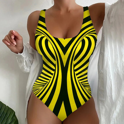🥰【Τελευταία μέρα - 50% έκπτωση】🔥【S~6XL】Μοναδικό ριγέ ολόσωμο μαγιό