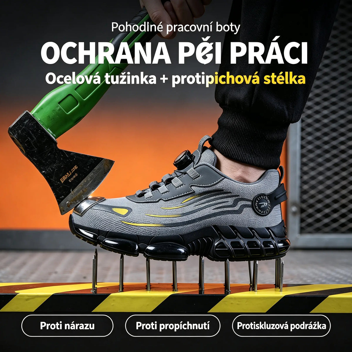 💥【39-46】 Volné a pohodlné pracovní boty do každého dne, s ochranou proti nárazu a propíchnutí, s ocelovou špičkou, protiskluzové bezpečnostní boty.