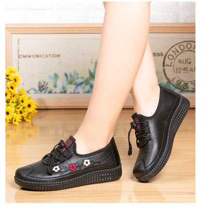 ⭐️【36-41】🔥Zapatos de madre cómodos de suela blanda con superficie de cuero, suelas suaves cómodas y antideslizantes.