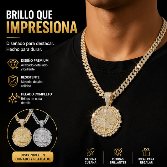 📢📢 ¡50% de descuento! ✨ Colgante Cuban Link con purpurina | Realza tu estilo al instante 💎
