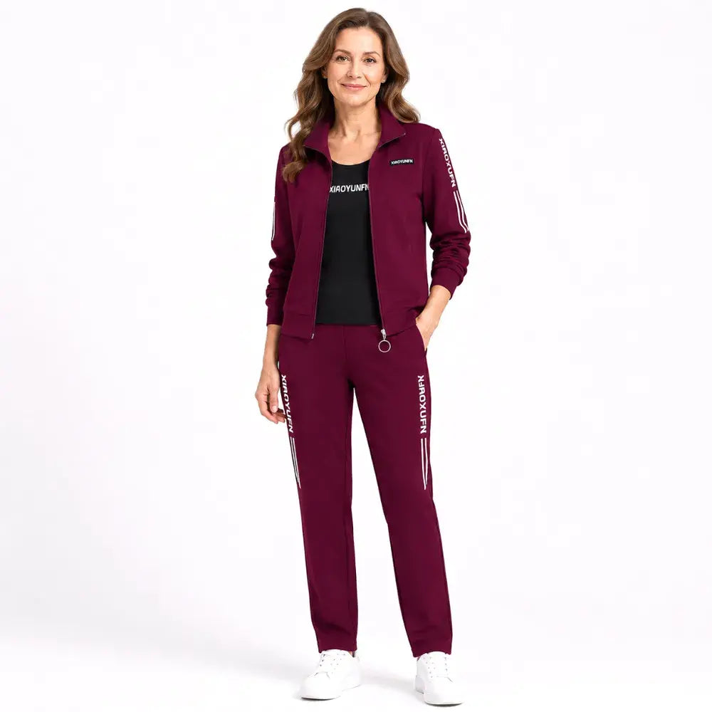 🌸 ¡Elegancia y comodidad absoluta! Elegante chándal de 3 piezas para mujer (chaqueta con cremallera + camiseta + pantalón / Tallas: M-6XL). ✨
