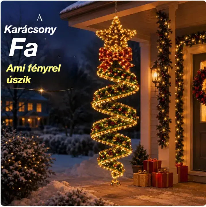 🎄 Karácsonyi varázslatos spirál alakú LED függesztékek kollekciója ✨